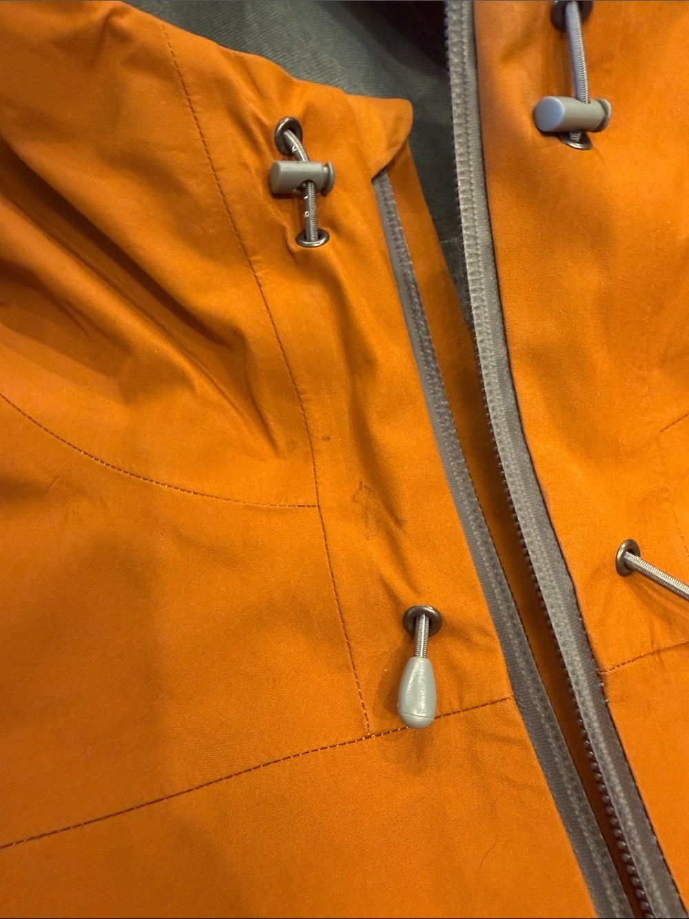 Men's Hooded Raincoat in Bright Orange - Water-Resistant Design - Picture 3 of 5
